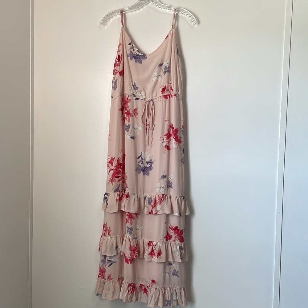 Lulu’s Feeling The Frills Floral Ruffle Spaghetti Strap Dress Size L - Picture 4 of 11